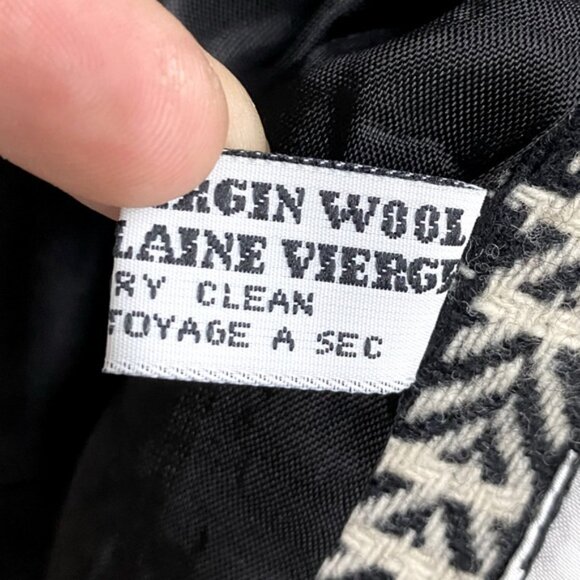 Vintage Sterling Stall Sport Black White Plaid Virgin Wool Oversized Blazer M - Picture 4 of 16